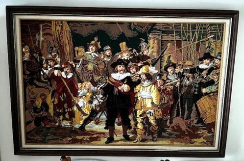 Schilderij de Nachtwacht, Rembrandt, fijn borduurwerk, Huis en Inrichting, Woonaccessoires | Schilderijen, Tekeningen en Foto's
