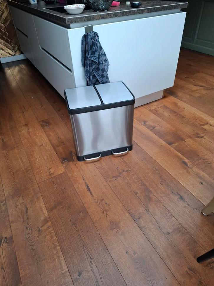 Pedaalemmer 2x20L - Gebruikt, maar functioneel, Huis en Inrichting, Woonaccessoires | Prullenbakken, Gebruikt, Rvs, 30 tot 40 liter