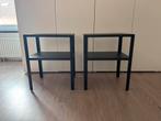 2x Ikea Knarrevik Nachtkastje - Zwart, Minder dan 45 cm, Minder dan 55 cm, Metaal of Aluminium, Vierkant