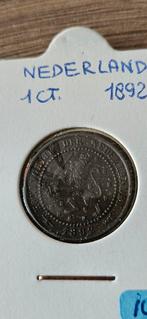 Nederland cent 1892 wilhelmina FDC zie foto's, Ophalen of Verzenden, Koningin Wilhelmina, 1 cent, Losse munt