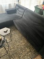 Zwarte Velvet Hoekbank met Loungegedeelte, Ophalen, 250 tot 300 cm, Gebruikt, Hoekbank