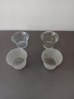 Set van 4 glazen waxinelichthouders, Overige materialen, Ophalen of Verzenden, Zo goed als nieuw, Kandelaar