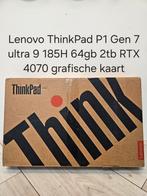Nieuw: Lenovo ThinkPad P1 Gen 7 ultra 9 185H 64gb 2tb 4070, Computers en Software, Windows Laptops, 64 GB of meer, Met videokaart