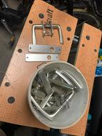 Partij Deurbeslag - Klinken etc., Doe-het-zelf en Verbouw, Hang- en Sluitwerk, Ophalen, Gebruikt, Rvs, Klink of Kruk