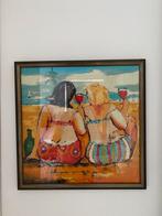 dikke dames schilderij diamond painting 47x47, Minder dan 50 cm, Ophalen of Verzenden, Zo goed als nieuw, Schilderij