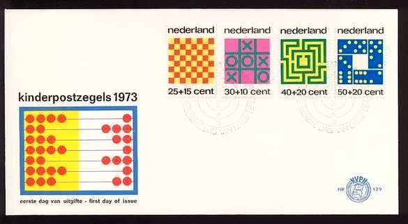 Nederland FDC E129 Zonder Adres, Kinderpostzegels 1973, Postzegels en Munten, Postzegels | Eerstedagenveloppen, Onbeschreven, Nederland