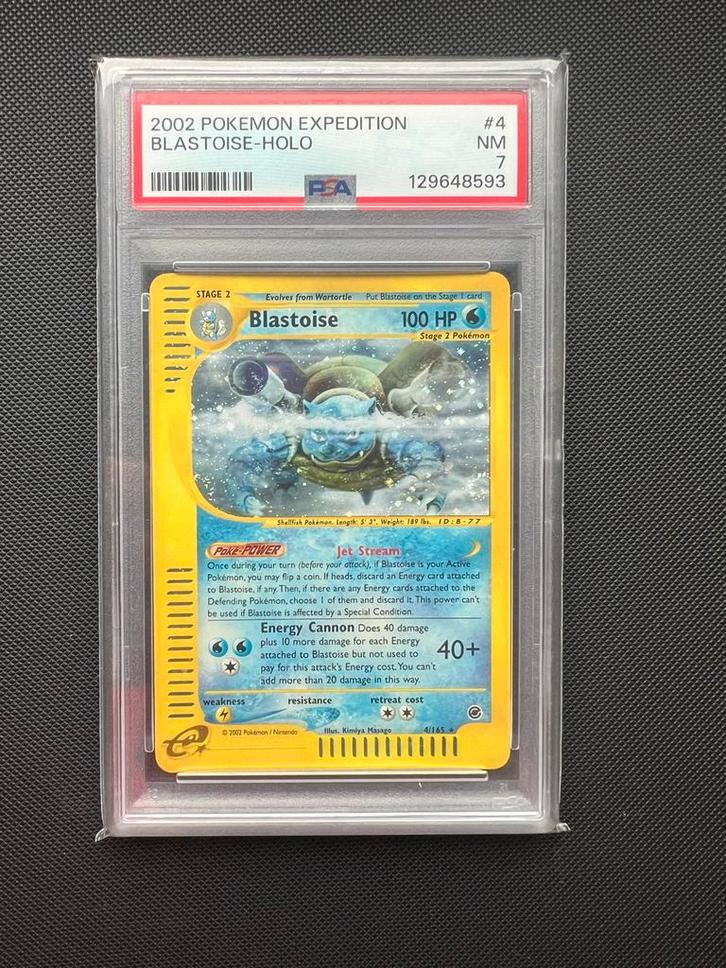 Blastoise Expedition 4/165 PSA 7, Hobby en Vrije tijd, Verzamelkaartspellen | Pokémon, Gebruikt, Losse kaart, Ophalen of Verzenden