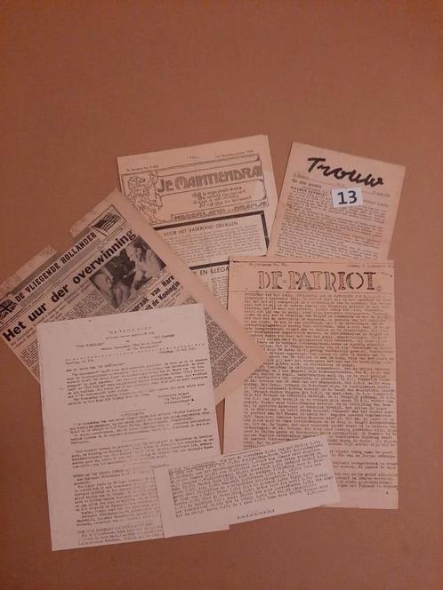 Verzet  illegaleblaadjes krantjes oorlog verzetskrantjes, Verzamelen, Tijdschriften, Kranten en Knipsels, Krant, Nederland, 1940 tot 1960