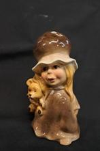 Vintage Ornament - Victorian style Girl carrying teddy Bear, Ophalen of Verzenden