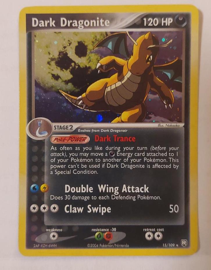 Dark Dragonite 15/109 holo, Hobby en Vrije tijd, Verzamelkaartspellen | Pokémon, Zo goed als nieuw, Losse kaart, Ophalen of Verzenden