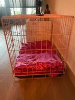 Roze hondenbench met 2 deurtjes, Dieren en Toebehoren, Ophalen of Verzenden, Zo goed als nieuw