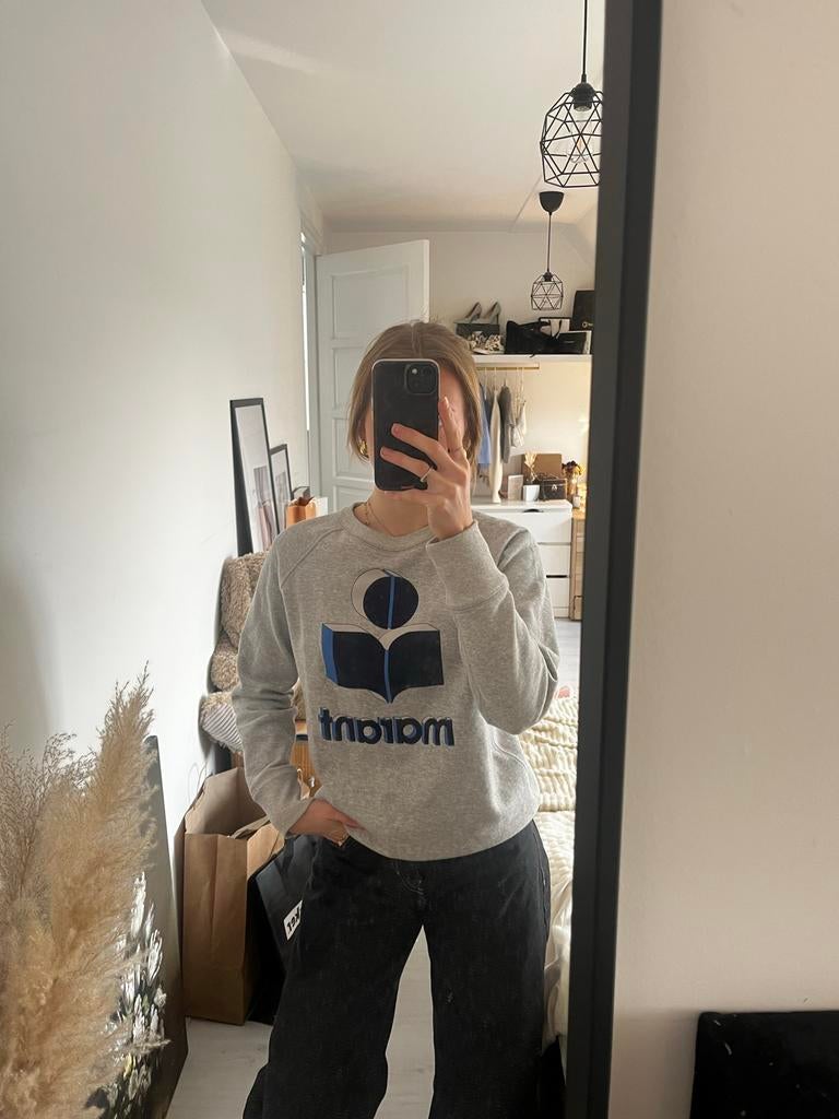 Isabel Marant Étoile trui - grijze sweater met logo, Ophalen of Verzenden, Zo goed als nieuw, Grijs