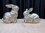 Konijnen/haasjes goudkleurig! Paas voorjaars decoratie?!, Ophalen of Verzenden