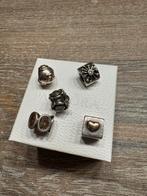 Pandora bedels zilver met steentjes en goud, Ophalen of Verzenden, Gebruikt, Goud, Pandora