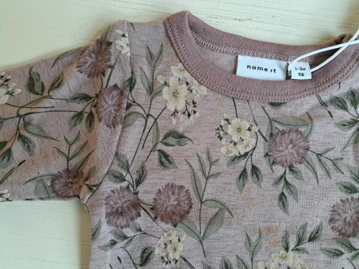 Name It wol romper gebloemd maat 56 - nieuw!, Kinderen en Baby's, Babykleding | Maat 56, Nieuw, Jongetje of Meisje, Nacht- of Onderkleding