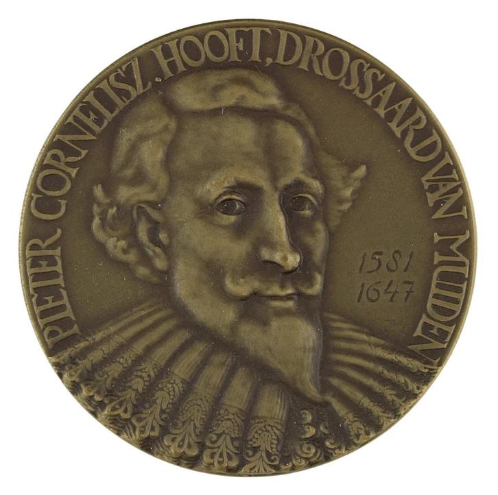 PENNING VPK 1947 Joop Hekman : P.C. Hooft, Postzegels en Munten, Penningen en Medailles, Brons, Nederland, Verzenden