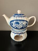 Theepot met warmhoud onderstel van delfts blond, Antiek en Kunst, Ophalen of Verzenden