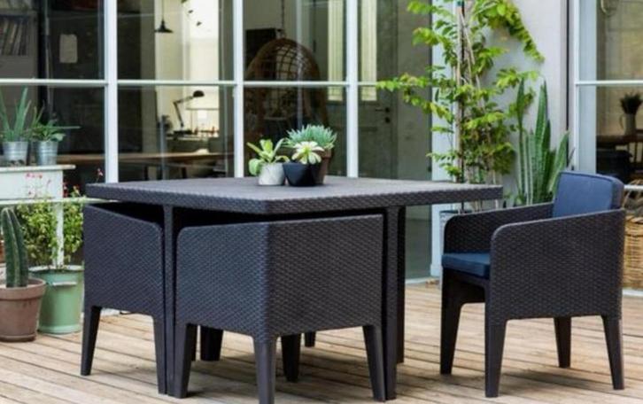 Keter Columbia Tuinset - Nieuw in Doos - Balkonset, Tuin en Terras, Tuinsets en Loungesets, Nieuw, Tuinset, Kunststof, 4 zitplaatsen