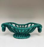 Vintage Gevlochten Keramieken Schaal ‘ Green Glaze’, Ophalen of Verzenden