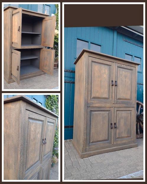 Buffetkast authentiek gezandstraald massief, Huis en Inrichting, Kasten | Buffetkasten, Nieuw, 100 tot 150 cm, 50 tot 100 cm, 50 tot 75 cm