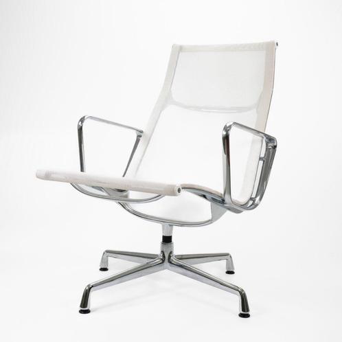 2 Vitra Eames Ea 116 fauteuil  Wit Netweave Gepolijst frame, Huis en Inrichting, Stoelen, Zo goed als nieuw, Twee, Metaal, Wit