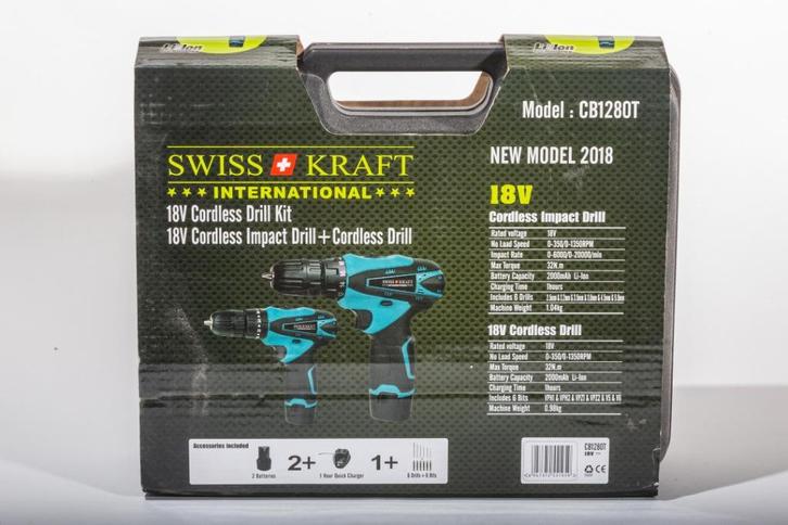 Set Boormachines 18V, Doe-het-zelf en Verbouw, Gereedschap | Boormachines, Nieuw, Boormachine, 600 watt of meer, Klopboormechanisme