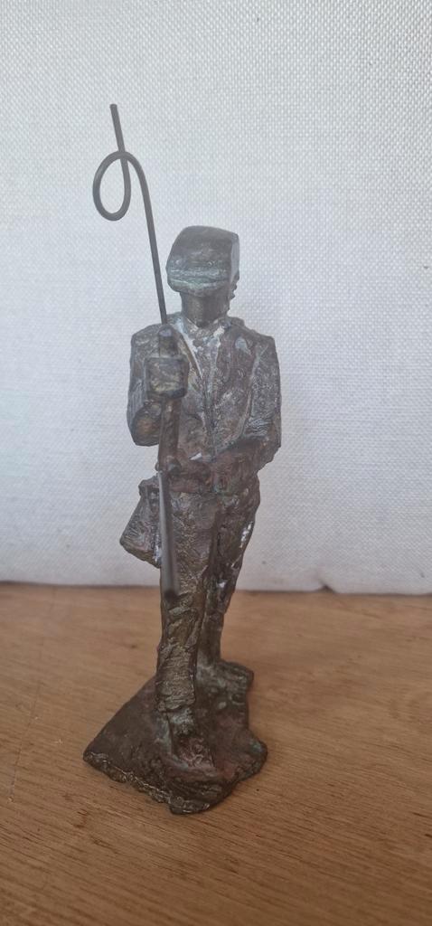 Bronzen Beeldje - Spoorwerker, Antiek en Kunst, Kunst | Beelden en Houtsnijwerken, Ophalen of Verzenden