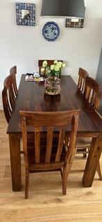 Nepal Wood Eat Tafel, Ophalen, 50 tot 100 cm, Zo goed als nieuw, Vijf personen of meer