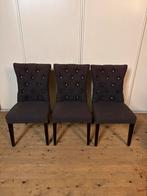 Barok eetkamerstoelen met glasinleg, Ophalen, Gebruikt, Drie, Zwart