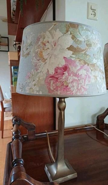Franse Brocante Messing Lamp met Kap getorsf  beschikbaar voor biedingen
