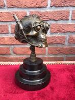 bizar bronzen beeld: STEAMPUNK SKULL/ SCHEDEL, Antiek en Kunst, Kunst | Beelden en Houtsnijwerken, Ophalen of Verzenden