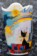 Rosina Wachtmeister vaasje. Kleurrijke katten., Overige kleuren, Aardewerk of Porselein, Ophalen of Verzenden, Zo goed als nieuw