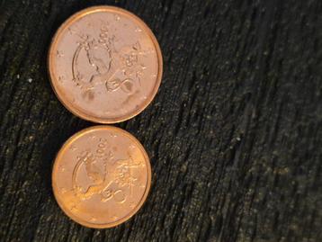 1 cent 2 cent Finland 2001 en 2000 beschikbaar voor biedingen