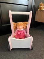 houten poppenwagen met pop, Ophalen, Zo goed als nieuw, Babypop