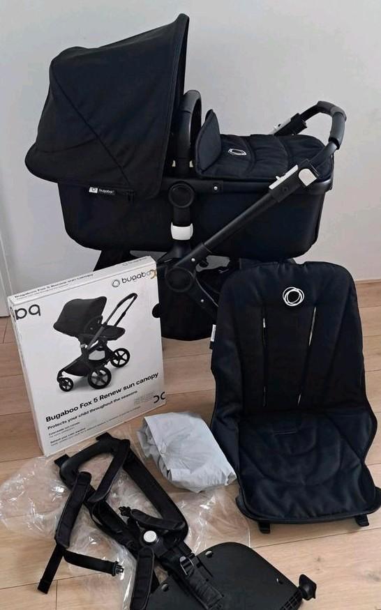 Bugaboo Fox zwartmet NIEUW zonnekap!, Kinderen en Baby's, Kinderwagens en Combinaties, Ophalen of Verzenden