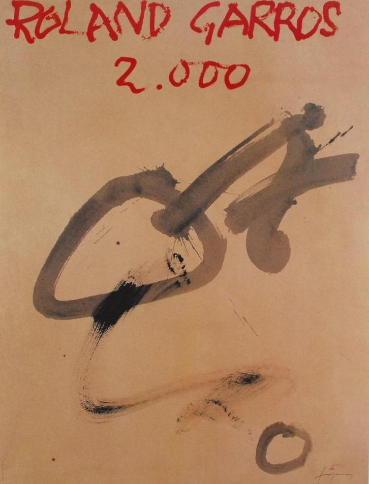 Antoni Tàpies - Roland Garros 2000 - Litho Handgesign., Antiek en Kunst, Kunst | Litho's en Zeefdrukken, Ophalen of Verzenden