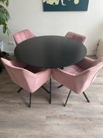 Ronde zwarte eetkamer tafel van WOOOD, Huis en Inrichting, Tafels | Eettafels, Ophalen, 100 tot 150 cm, Rond, Zo goed als nieuw