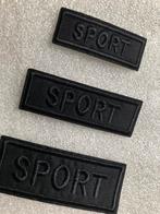 Geborduurde applicatie - SPORT - zwart x 3, Hobby en Vrije tijd, Naaien en Fournituren, Ophalen of Verzenden, Zo goed als nieuw
