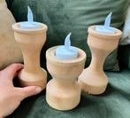 Licht houten gedraaide kaarsenhouders voor waxines, Ophalen, Zo goed als nieuw, Hout, Minder dan 25 cm