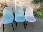 4 eetkamerstoelen GRATIS, Ophalen, Gebruikt, Grijs, Stof