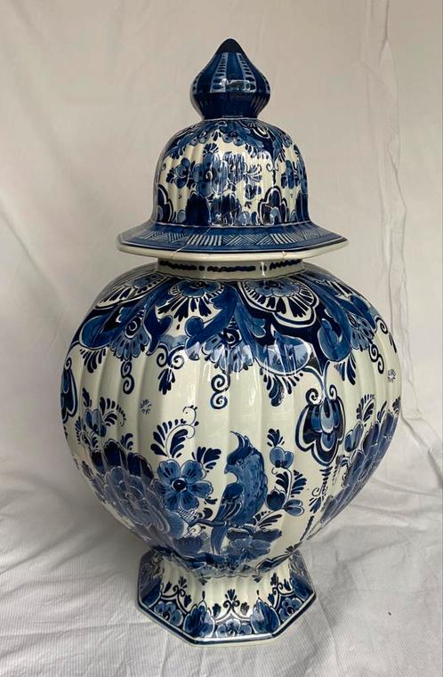 Oude Grote vaas delfts blauwe vaas met deksel 1669, Antiek en Kunst, Antiek | Vazen, Ophalen of Verzenden