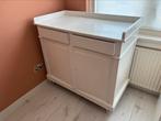 Antieke commode kast wit, Ophalen, 50 tot 70 cm, Opstaande rand, 100 cm of meer
