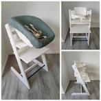 Stokke Tripp Trapp wit met babyset, newbornset, extra hoes, Ophalen of Verzenden, Zo goed als nieuw, Stokke Tripp Trapp, Stoelverkleiner
