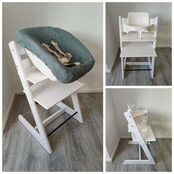 Stokke Tripp Trapp wit met babyset, newbornset, extra hoes beschikbaar voor biedingen