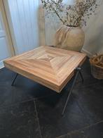 Teakhouten salontafel, Huis en Inrichting, Tafels | Salontafels, 50 tot 100 cm, Vierkant, Zo goed als nieuw, Minder dan 50 cm