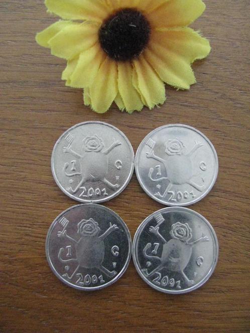 Nederland - 4 x LAATSTE gulden in 1 koop - 2001, Postzegels en Munten, Munten | Nederland, Losse munt, 1 gulden, Koningin Beatrix