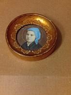 Vintage  Miniatuur portret met Gouden goudkleurig lijst, Ophalen of Verzenden