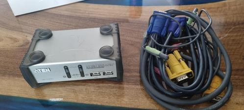 Aten CS1732A KVM-switch, Computers en Software, Netwerk switches, Gebruikt, Ophalen of Verzenden