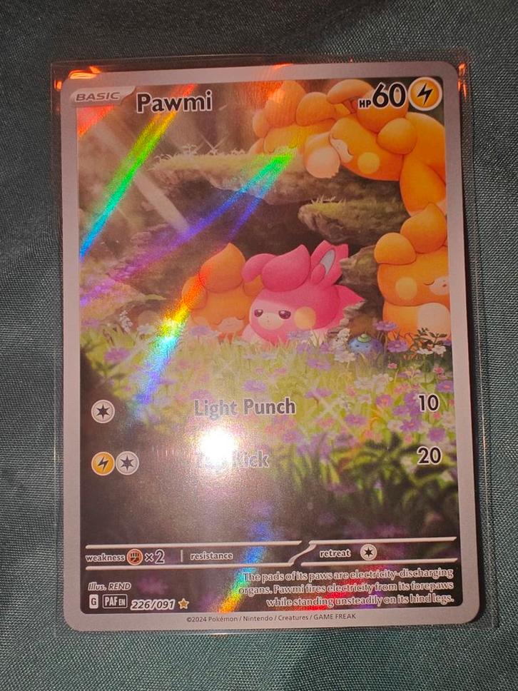 Pawmi Illustration rare, Hobby en Vrije tijd, Verzamelkaartspellen | Pokémon, Zo goed als nieuw, Ophalen of Verzenden