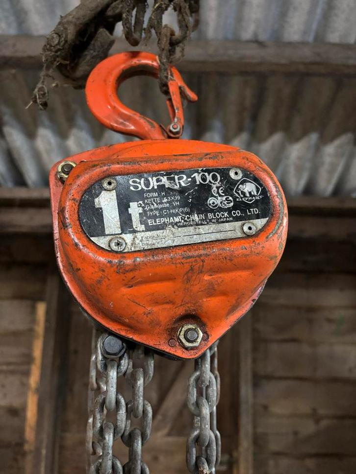 2x Elephant Kettingtakel 1 ton, Doe-het-zelf en Verbouw, Lieren en Takels, Gebruikt, Ophalen